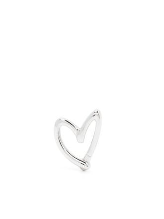 agn&egrave;s b. logo earring - women - Rhodium Plated Sterling Silver - One Size
