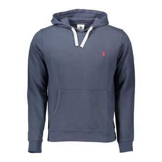 U.S.Polo Association U.S. Polo Assn., Hoodies, male, Blue, Size: 2XL Blue Hooded Zip Sweatshirt with Logo