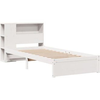 vidaXL Bookcase Bed without Mattress White 90x200cm Solid Wood Pine Vidaxl