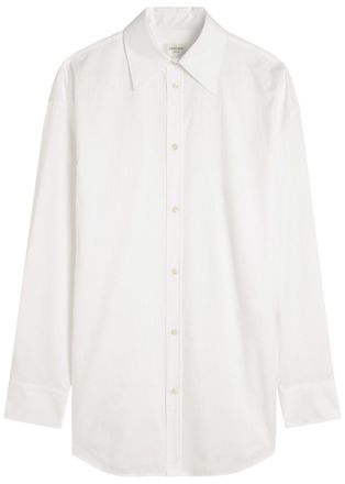 Saint Laurent Logo-embroidered Striped Cotton Shirt - Cream - 38 (UK10 / S)