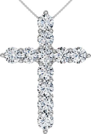 Pompeii3 4Ct TW Diamond Cross Pendant 14k Gold Womens 18 Necklace Lab Grown