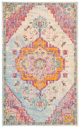 Safavieh Alfombra transicional de polipropileno azul/rosa, 122 x 183 cm