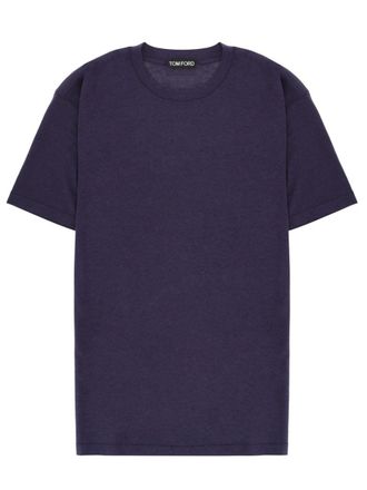 Tom Ford Blue Lyocell-Cotton Crew Neck T-Shirt