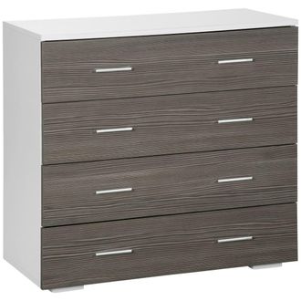 HOMCOM C&oacute;moda 76x35x72 cm gris y blanco