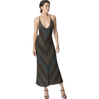 Missoni Viscose Lam&eacute; Gown With Deep Neckline in Green& Brown at Nordstrom, Size 38 It