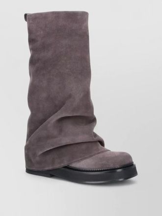 The Attico square toe suede mid calf pull on boots