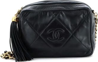 Chanel Diamond CC Camera Bag Quilted Leather Small shoulder bag - Zwart