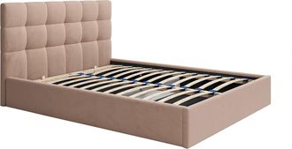 Vente-Unique Cama con arc&oacute;n 180 x 200 cm - Terciopelo - Beige - MIRDAL de Pascal Morabito