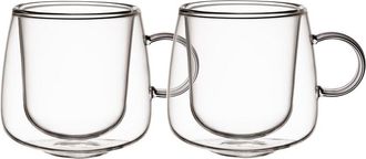 Villeroy & Boch Set of 2 Artesano Hot & Cold Beverage Espresso Glass With Handle