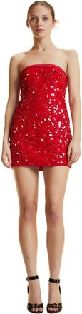 Cynthia Rowley Strapless Sequin Mini Dress in Red at Nordstrom, Size 10