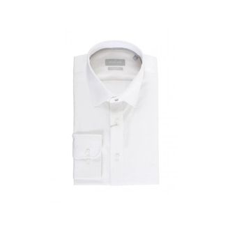 Michael Kors Rectangle Modern Fit Easy Care Stretch Overhemd - Heren - Zakelijke Overhemden - Wit - L - Katoen - Overhemden