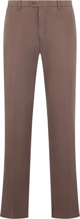 Fedeli Elegante broek met hoge taille - Heren - Chinos - Bruin - 4XL - Katoen - Broeken