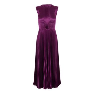 Ulla Johnson Pliss&eacute; Satin Jurk - Dames - Jurken - Paars - Maat: XS Satijn