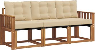vidaXL Conjunto De Sof&aacute;s De Exterior 3 Uds. Natural Y Beige Vidaxl