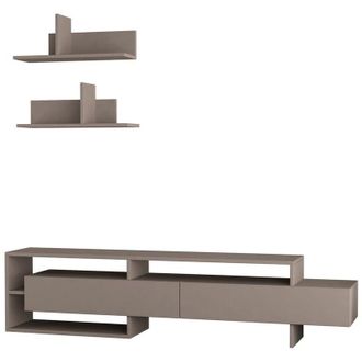 Calicosy Mueble de TV con 2 puertas y 2 estantes murales L180 cm - Gara