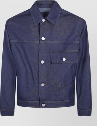 Giorgio Armani denim jacket collared long sleeves chest pocket