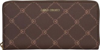 Carlo Colucci Portemonnee met logoprint - unisex - Portefeuilles - Bruin - ONE Size - Accessoires