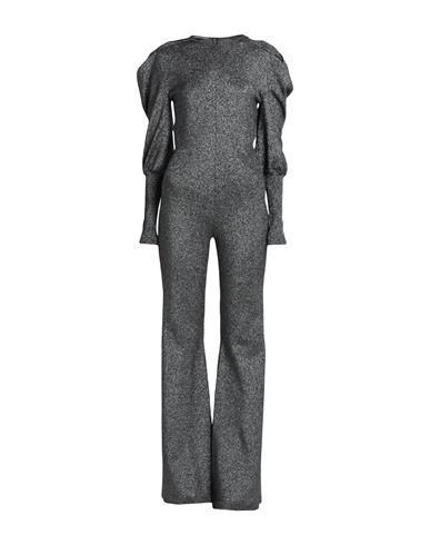 オールインワン・サロペット A FERRETTI Black acetate blend jumpsuit Alberta Ferretti Draped Satin Silk-Blend Wide-Leg Jumpsuit