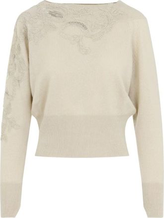 Ermanno Scervino Ronde hals gebreide kleding - Dames - Ronde hals truien - Geel - S - Truien & Vesten