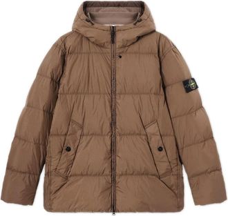 Stone Island Jassen - Heren - Winterjassen - Bruin - M - Leer - Jassen