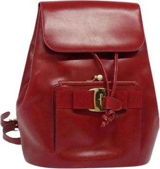 Ferragamo Pre-owned Leather backpacks - Dames - Vintage Rugzakken - Rood - ONE Size - Leer - Vintage