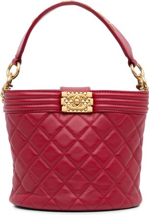 Chanel Red Calfskin Boy Bucket Bag