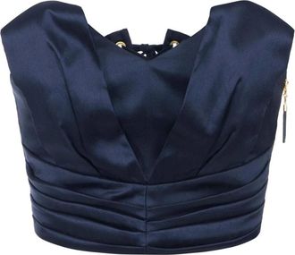Elisabetta Franchi Dames, Tops, Blauw, Maat: M Zijde