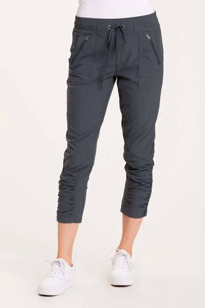 Xcvi Aksana Ruched Leg Panels Legginig In Charcoal