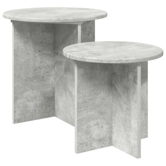 vidaXL Conjunto De Mesas Auxiliares 2 Pcs Gris Hormig&oacute;n Vidaxl