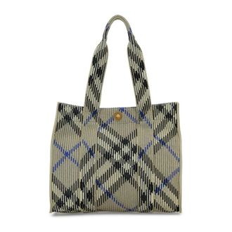 Burberry Tote Bags, female, Multicolor, Size: ONE SIZE Embroidered Canvas Shopping Bag
