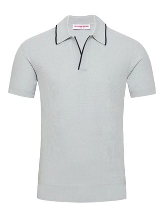 Orlebar Brown Horton piped-trim piqu&eacute; polo-collar top - Grey