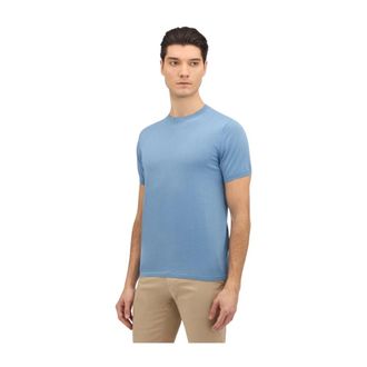 Brooks Brothers Mako Cotton Short Sleeve Jumper - male - Brooks Brothers - Round-neck Knitwear - Blue - XL - Knitwear