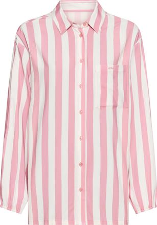 s.Oliver Pyjamaoberteil S.OLIVER, Damen, Gr. 32, mauve gestreift, Web, Obermaterial: 100% Viskose, gestreift, h&uuml;ftlang, V-Ausschnitt, elastischer Bund mit inne