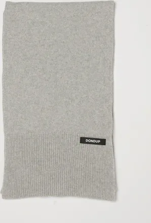 Dondup Sciarpa in misto lana e cashmere a coste con logo applicato