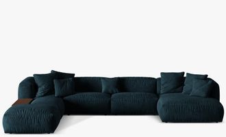 MICADONI Modulares Design Panorama Sofa Martina - Samtbezug Petrol dunkel