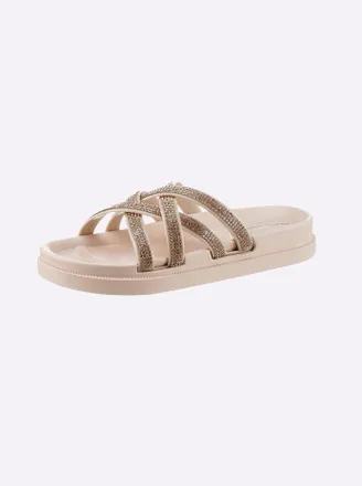 Siebi&acute;s Badepantolette SIEBIS, Damen, Gr. 37, beige (puder), Synthetik, Schuhe Badepantolette