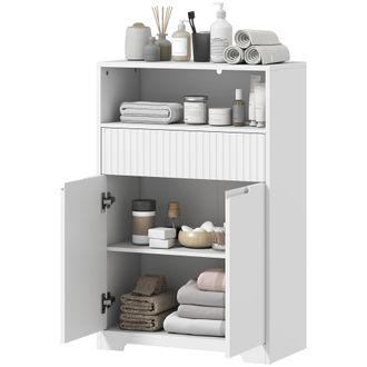 HOMCOM Homcom Mobiletto Bagno Salvaspazio Con Cassetto E Ripiano Regolabile