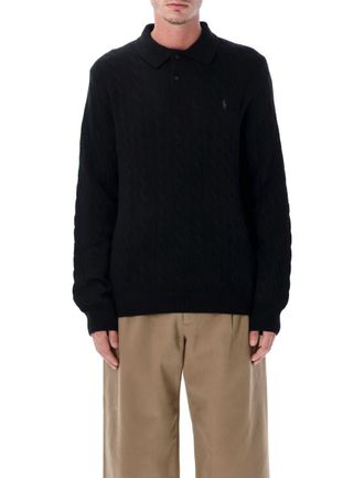 Polo Ralph Lauren Cable Knit Wool And Cashmere Polo Sweater