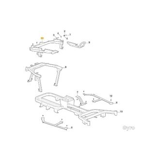 STIGA Sports Apoyabrazos Marco Tractor Modelos Gyro500e Original Stiga 387800065/0