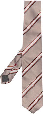 Brunello Cucinelli striped pointed tie - men - Silk/Cotton - One Size - Neutrals