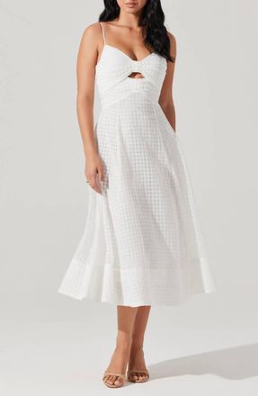 Astr Celina Checkered Midi Dress In White