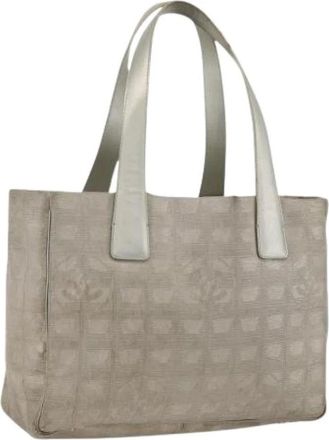 Chanel Pre-owned Tote Bags, female, Beige, Size: ONE SIZE Pre-owned Vintage Nylon Tote Bag
