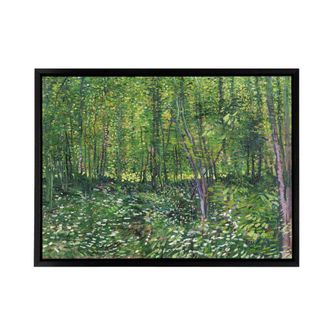 Artery8 Vincent Van Gogh Trees & Undergrowth Framed Canvas Wall Art Print | Size: W24 x H32