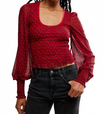 Free People Dottie Knit Top In Salsa