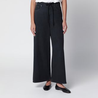 Maison Margiela Jeans ampio con silhouette wide-leg cropped nero