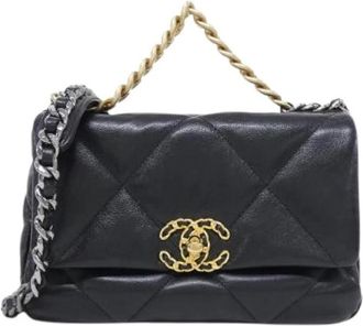 Chanel Pre-owned 19 Goatskin Shoulder Bag - Dames - Vintage Schoudertas - Zwart - ONE Size - Leer - Vintage