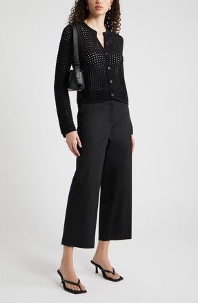 Nordstrom Mesh Stitch Cardigan in Black at Nordstrom, Size Xx-Large