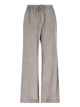 R&oacute;he Striped Trousers In Grey Fabric, Medium Waist