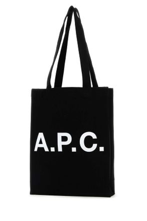 A.P.C. Mens Black Canvas Lou Shopping Bag Coton Borse A Mano