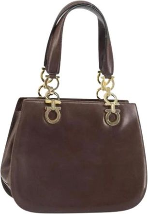Ferragamo Pre-owned Handbags, female, Brown, Size: ONE SIZE Pre-owned Leather Handbag